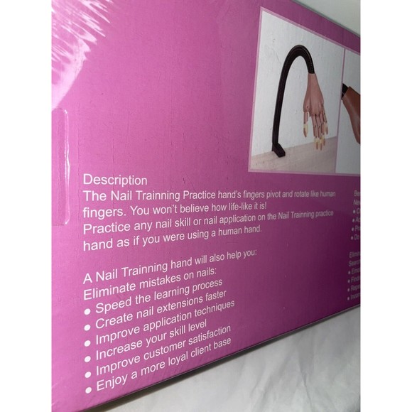 Nail Training Practice Hand 100 Tips Nail Tech Pivot Rotate Fake Hand Manicure - Picture 8 of 12